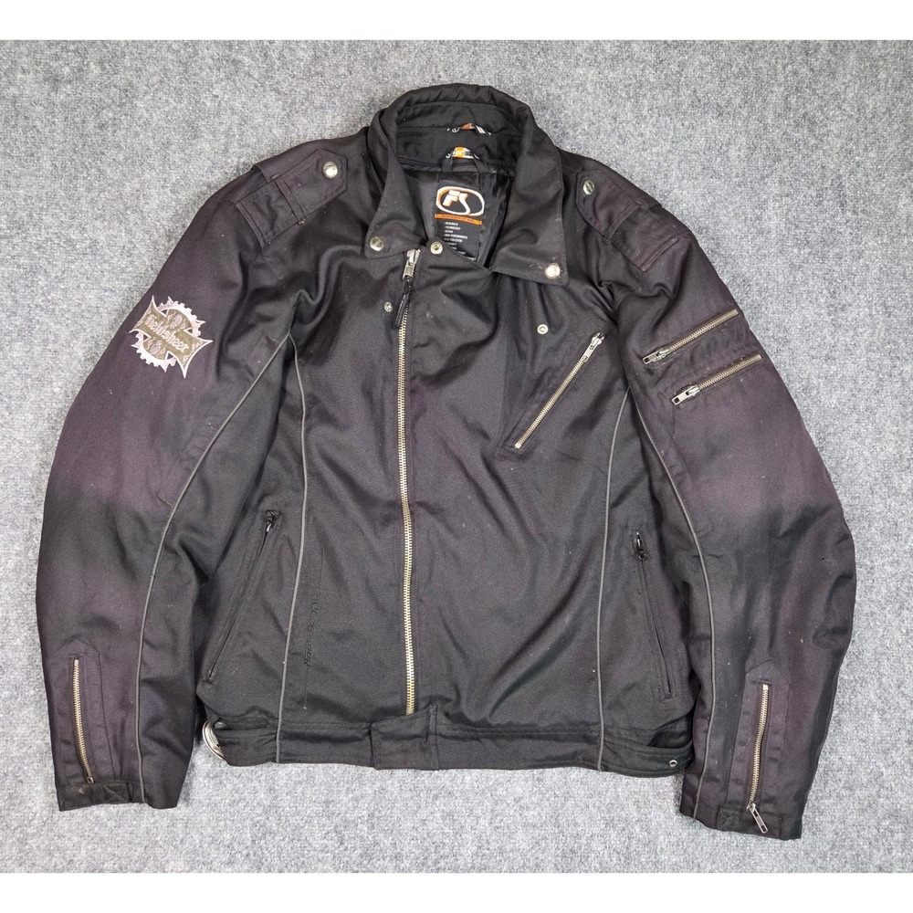 Vintage Y2K Fieldsheer Motorcycle Jacket Mens 2XL Black Rainguard Biker Padded